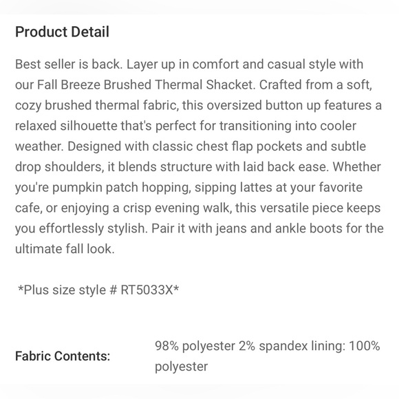 Shacket Collared Button Up Long Sleeve Oatmeal/ Cream stripe Shacket - Picture 4 of 6